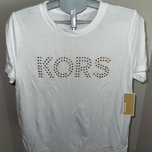 Michaels White Tee with Gold Accents NWT - Picture 1 of 5